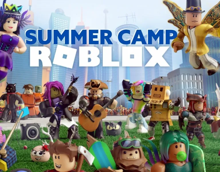 Roblox Helden mit der Aufschrift "Sommercamp"