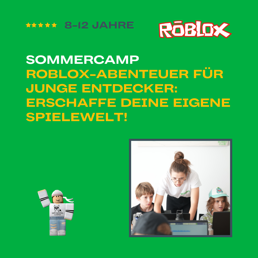 Kinder im Roblox Sommercamp gestalten ihre eigene virtuelle Spielewelt im Robbo Club