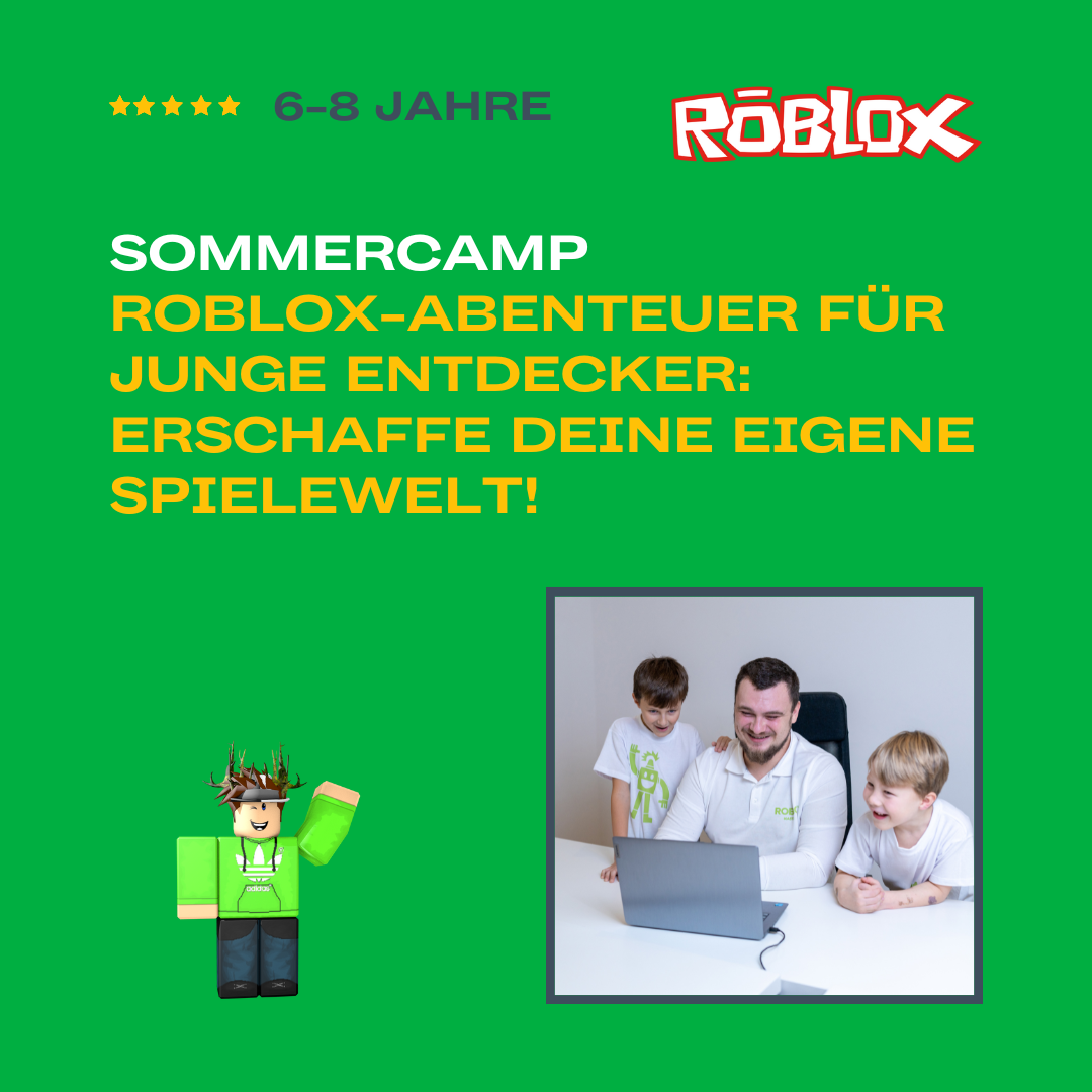 Kinder im Roblox Sommercamp gestalten ihre eigene Spielewelt im Robbo Club