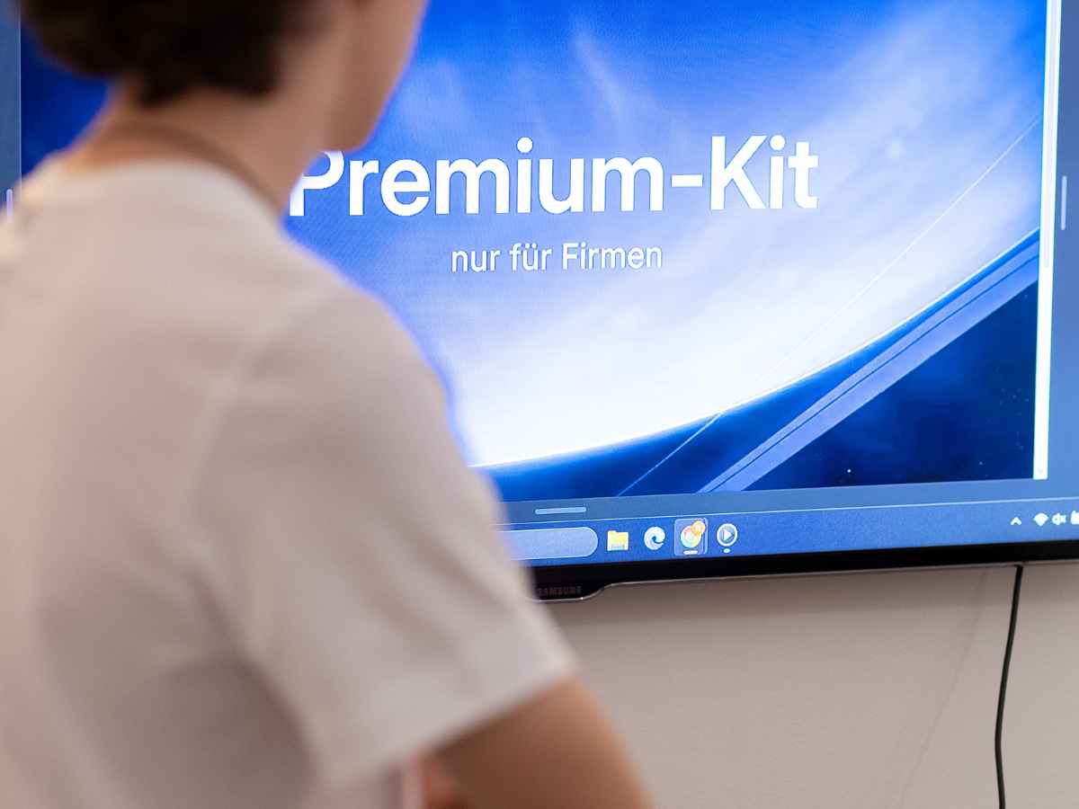 Digitale Präsentation während eines Technik-Workshops