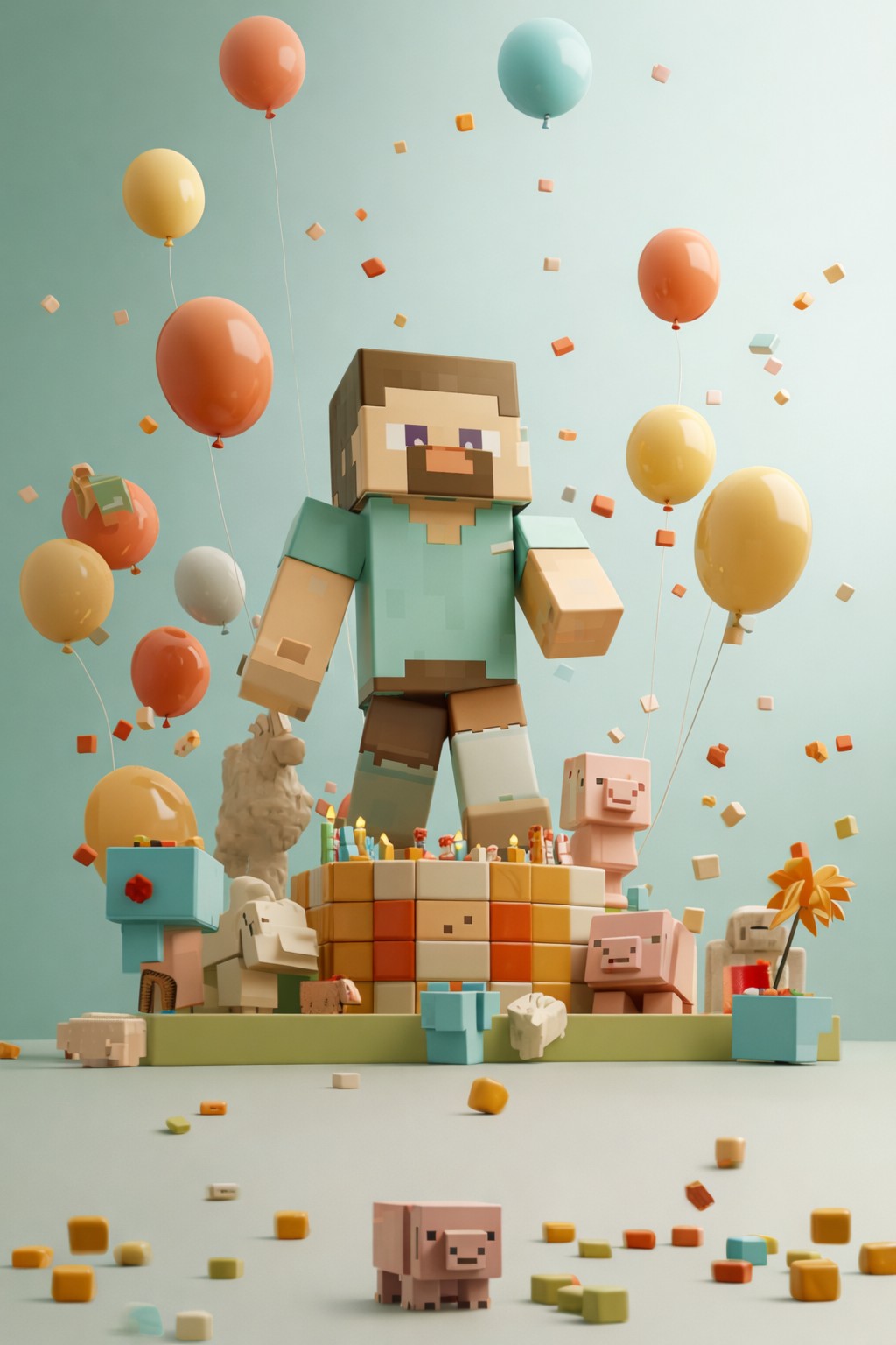 Minecraft-inspirierte Geburtstagseinladung für Kinder