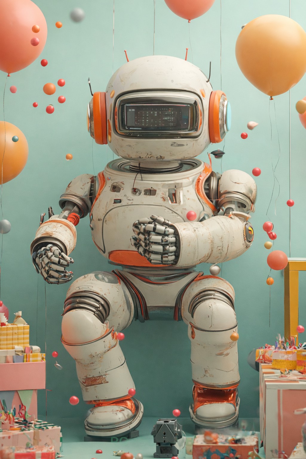 Roboter Geburtstagseinladung für Kinder