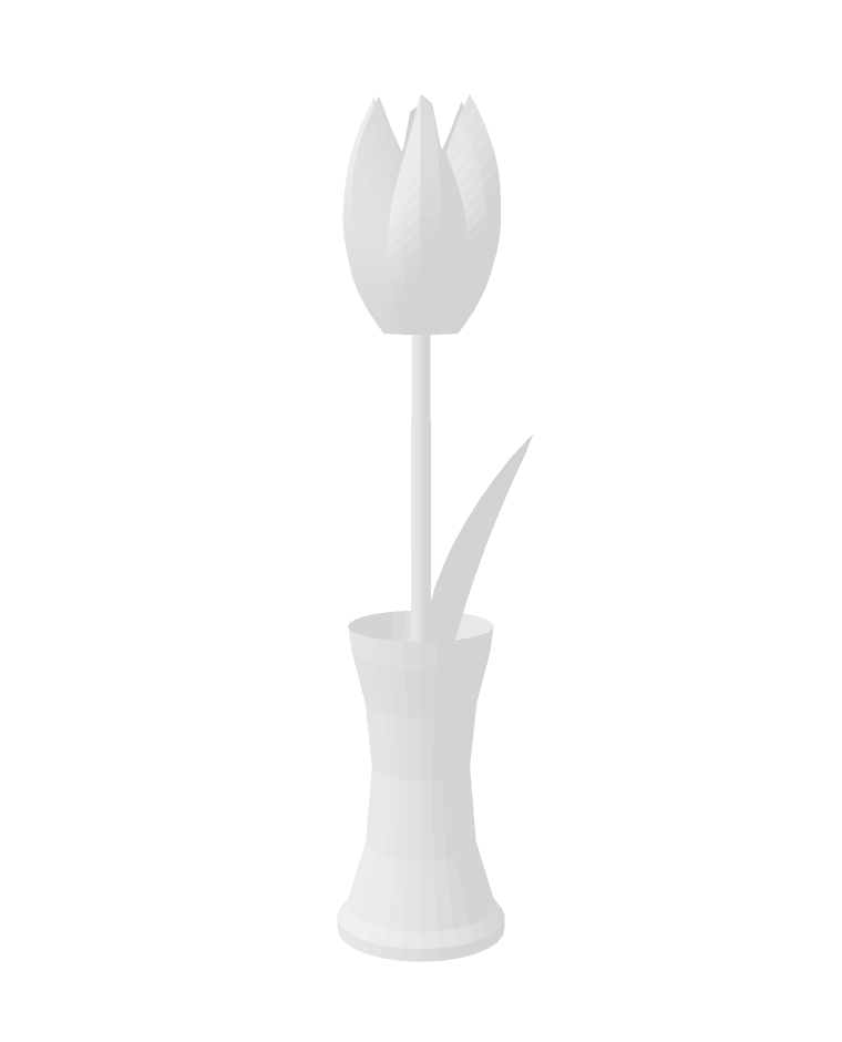Umriss der Tulpe, die noch gedruckt werden muss