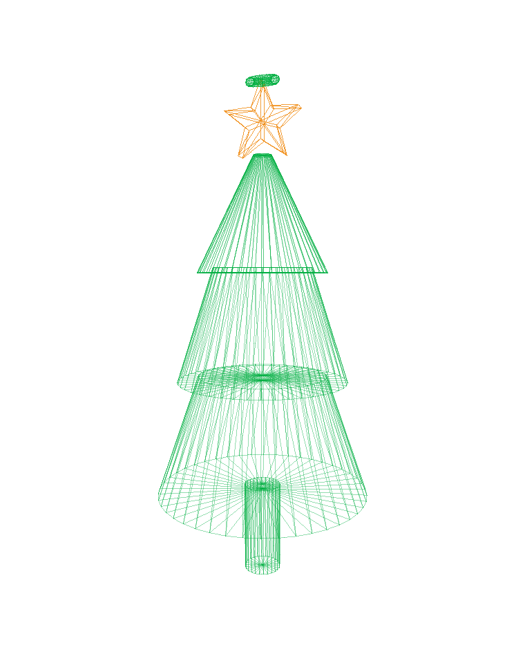 Der Christbaum-Anhänger als 3D-Entwurf am Computer, der Stern hervorgehoben