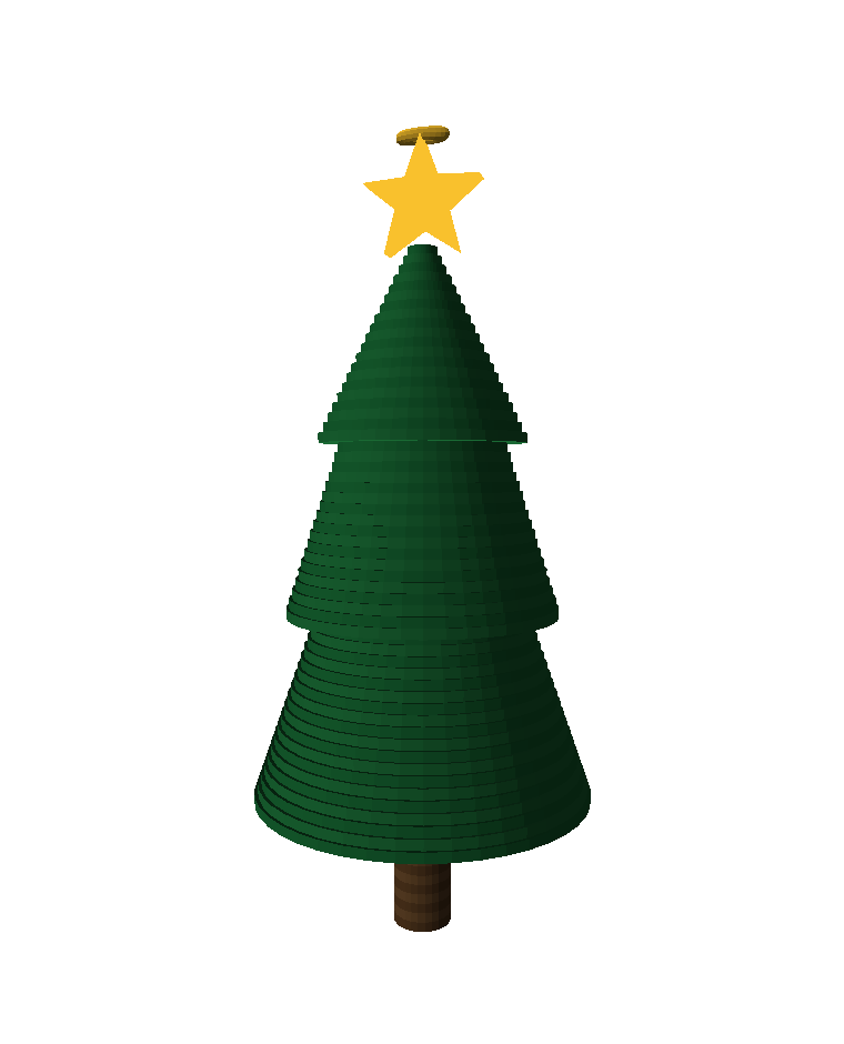 Der fertige Anhänger mit goldenem Stern, bereit für den Christbaum